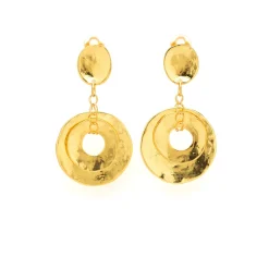 Boucles D'oreilles Clip Doré Voie Lactée