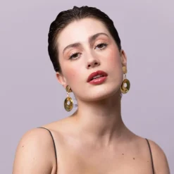 Boucles D'oreilles Clip Doré Voie Lactée
