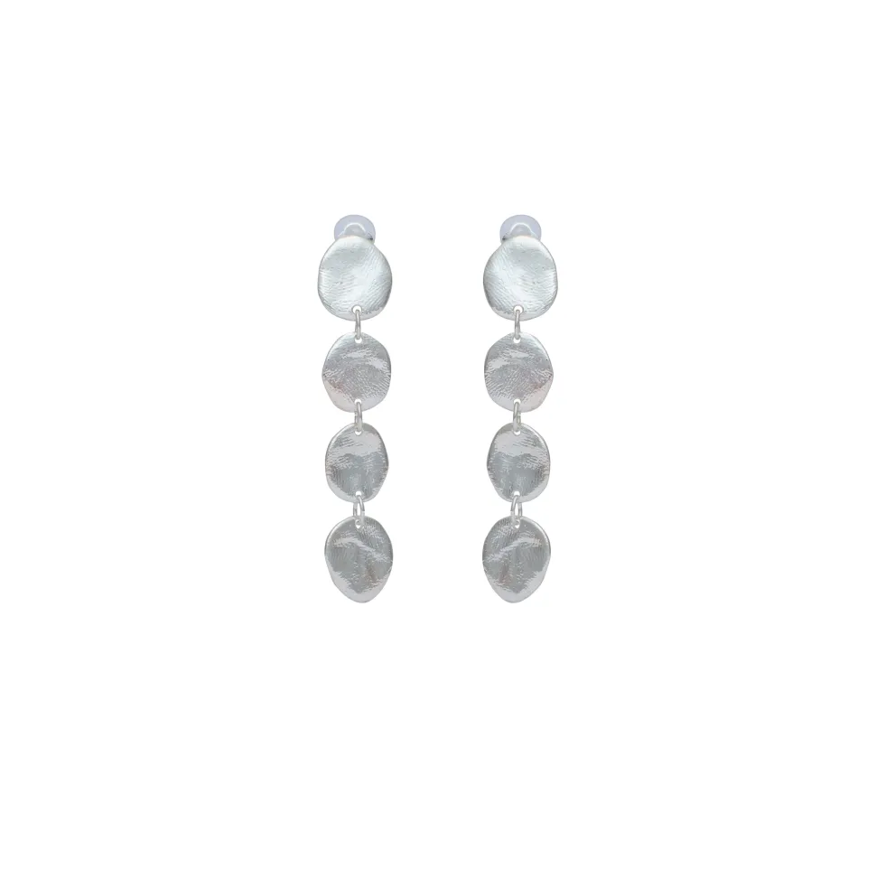 Boucles D'oreilles Clips Argenté Mille Et Une Nuit