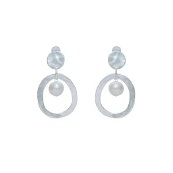 Boucles D'oreilles Clips Argenté Mille Et Une Nuit