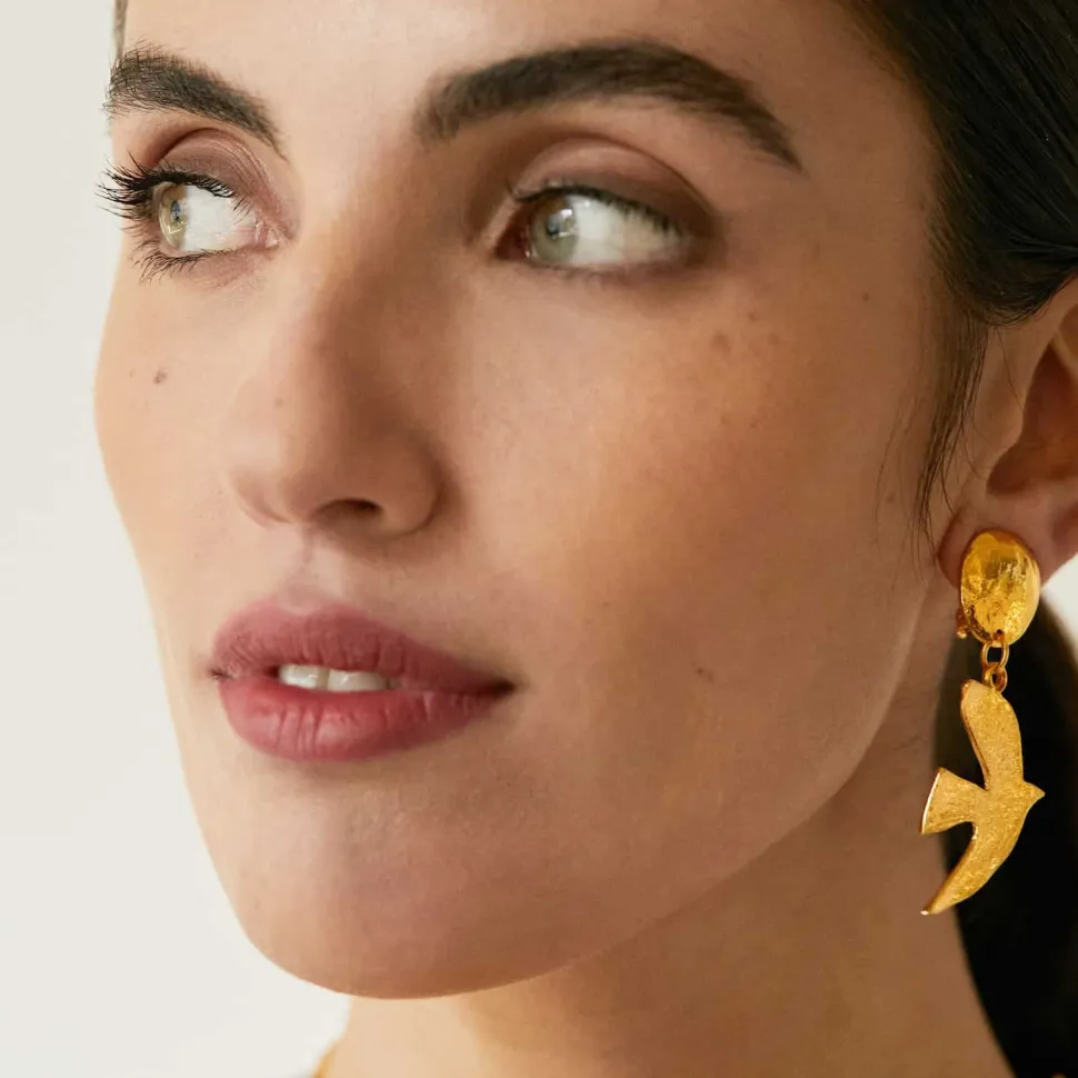 Boucles D'oreilles Clips Argenté Voyage
