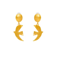 Boucles D'oreilles Clips Doré Voyage