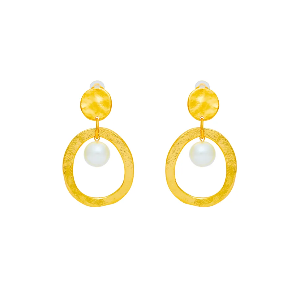 Boucles D'oreilles Clips Doré Mille Et Une Nuit