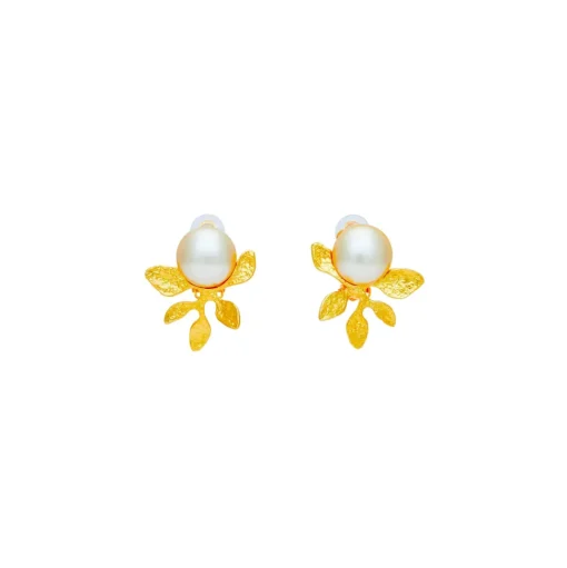 Boucles D'oreilles Clips Doré Végétal