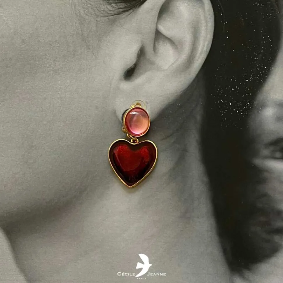 Boucles D'oreilles Clips Doré COEUR