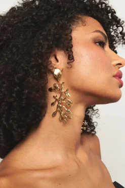 Boucles D'oreilles Clips Doré Végétal