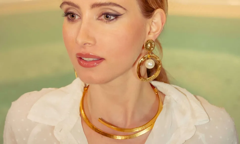 Boucles D'oreilles Clips Doré Mille Et Une Nuit