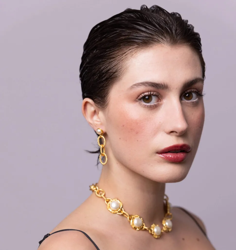 Boucles d'oreilles dorée L'Heure dorée