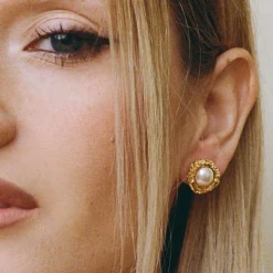 Boucles D'oreilles percée Doré L'heure Dorée
