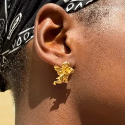 Boucles d'oreilles percée doré Rencontre imprévue