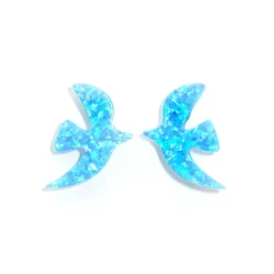 Boucles d'Oreilles Percées Argent Opaline