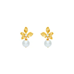 Boucles D'oreilles Percées Doré Végétal