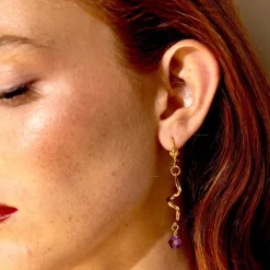 Boucles D'oreilles Percées Doré Arabesque
