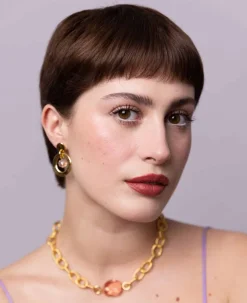 Boucles D'oreilles Percées Doré 1001 Nuits