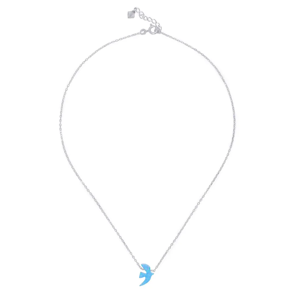 Collier Argent Opaline