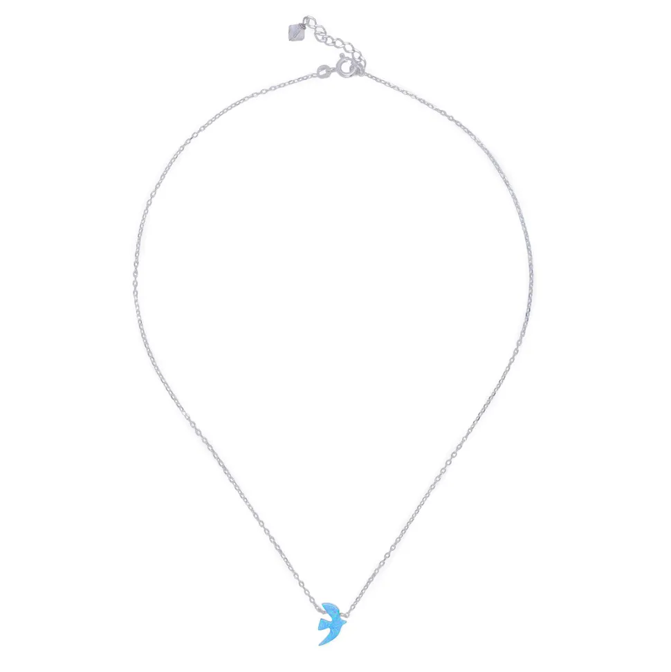 Collier Argent Opaline