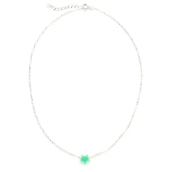 Collier Argent Opaline