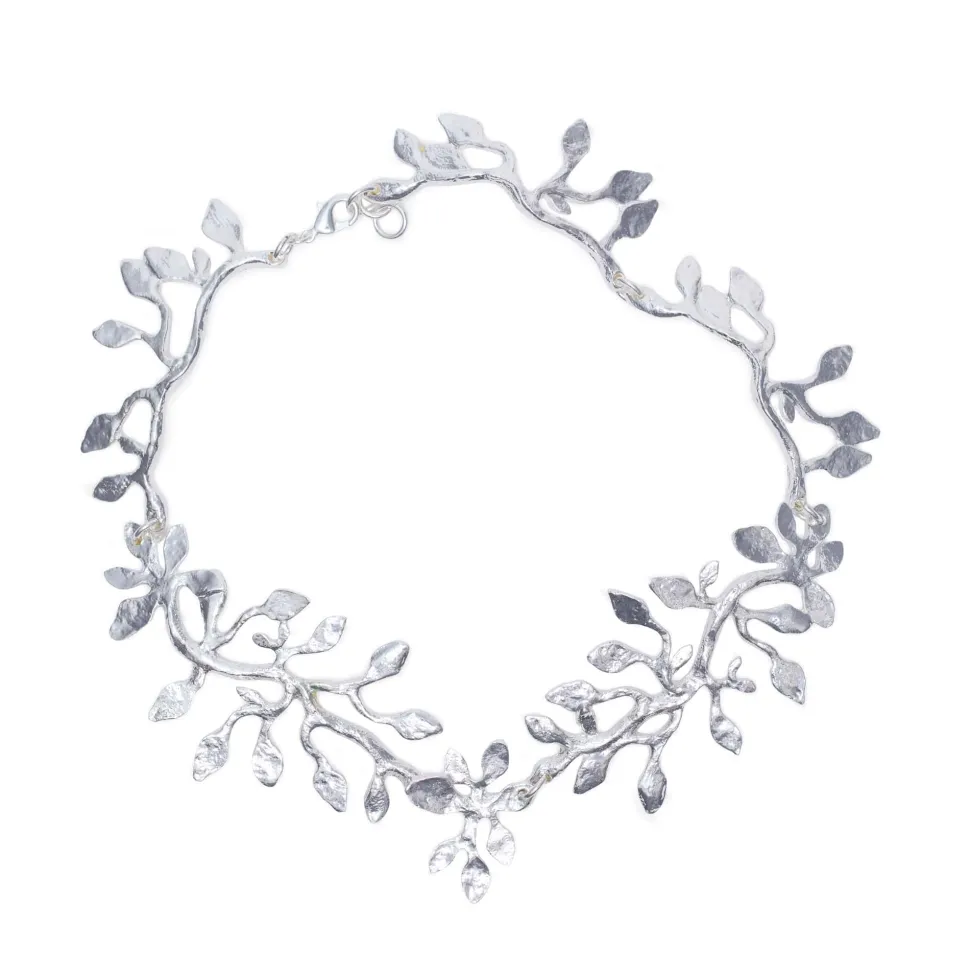 Collier Argenté Végétal