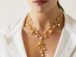 Collier Doré Végétal