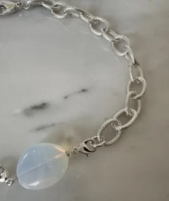Perle Charms Argentée Blanc Lumière
