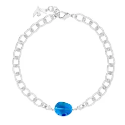 Perle Charms Argentée Bleu Océan